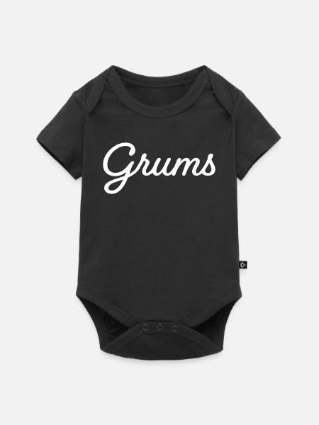 Grums weiß - Baby Premium Kurzarmbody - Schwarz