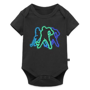 Eishockey Silhouette Jungen Eishockeyspieler - Baby Premium short-sleeve bodysuit - black - Front