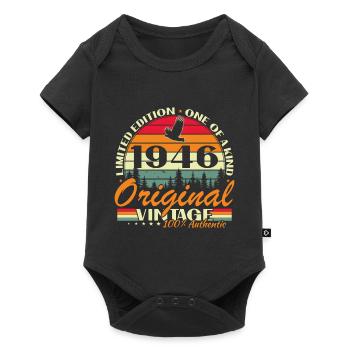 80 Years 1946 Vintage Retro Anniversary - Baby Premium short-sleeve bodysuit - black - Front