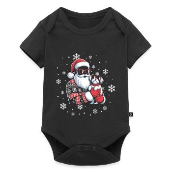 Santa Ugly Christmas And Dog - Baby Premium short-sleeve bodysuit - black - Front