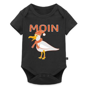 Funny seagull with cap - Baby Premium short-sleeve bodysuit - black - Front