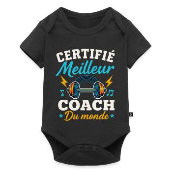 Certified Best Coach in the World - Baby Premium short-sleeve bodysuit - black - Front