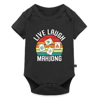Dicton Retro Mah Jongg - Live Laugh Mahjong - Body à manches courtes Premium Bébé - noir - Devant