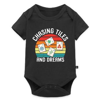 Cadeau de Mahjong drôle - Body à manches courtes Premium Bébé - noir - Devant
