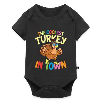 The coolest turkey in town - Baby Premium Kurzarmbody - Schwarz - Vorne