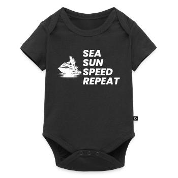 Lustige Jetski-Sommer-Geschwindigkeitswiederholung - Baby Premium Kurzarmbody - Schwarz - Vorne
