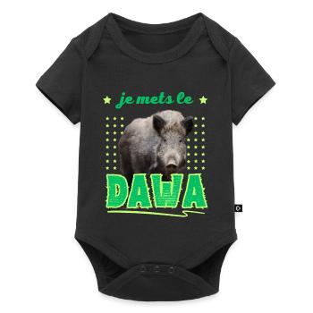 Je Mets le DAWA dans la Foret Cadeau Chasseur  - Body à manches courtes Premium Bébé - noir - Devant