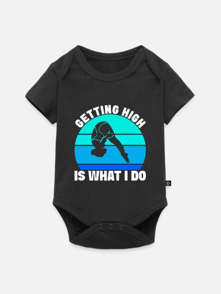 Kunstspringen Turmspringer Sprungbrett - Baby Premium Kurzarmbody - Schwarz