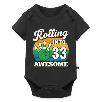 Bowling 33th Birthday Celebration Graphic - Baby Premium short-sleeve bodysuit - black - Front