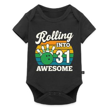 Retro Bowling 31e anniversaire Design - Body à manches courtes Premium Bébé - noir - Devant