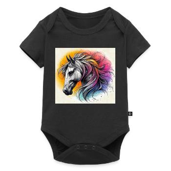 cheval - Body à manches courtes Premium Bébé - noir - Devant