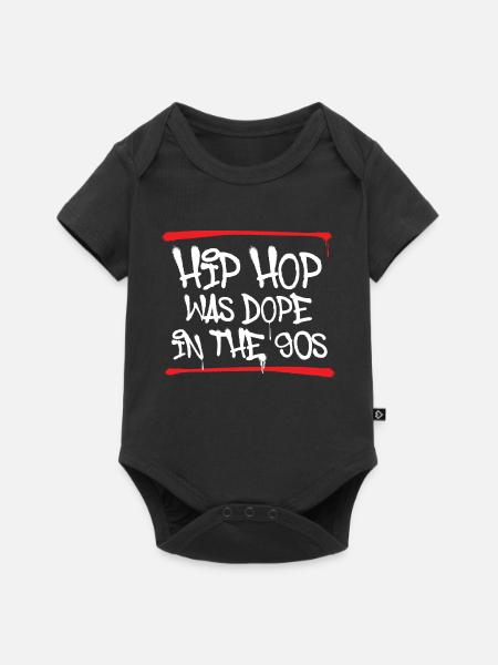 Hip Hop Was In The 90s Old School Rap Love - Premium kortærmet baby-body  - sort