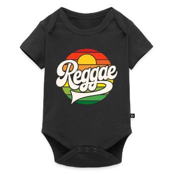 Reggae Rétro Coucher de Soleil - Body à manches courtes Premium Bébé - noir - Devant