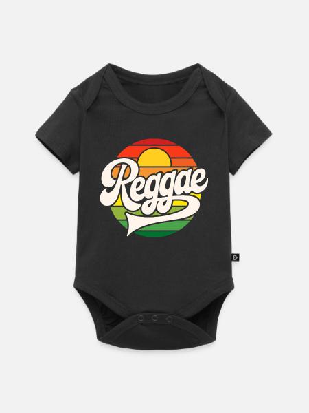 Reggae Retro Sunset - Baby Premium Kurzarmbody - Schwarz