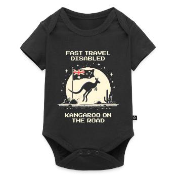 Kangaroo on the way in retro design - Baby Premium short-sleeve bodysuit - black - Front