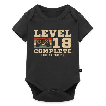 Level 18 Complete 18 Year Old Birthday Gift - Baby Premium short-sleeve bodysuit - black - Front