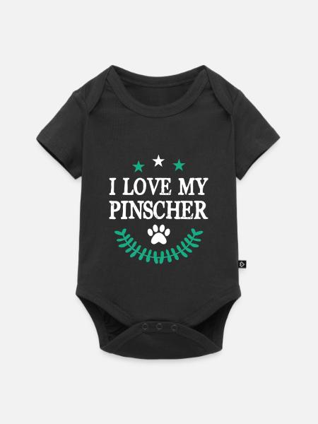 I Love my Pinscher - Baby Premium Kurzarmbody - Schwarz