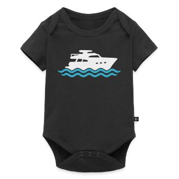 Yacht Silhouette Motorboat - Baby Premium short-sleeve bodysuit - black - Front