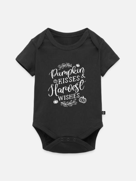 Kürbisküsse Erntewünsche - Baby Premium Kurzarmbody - Schwarz