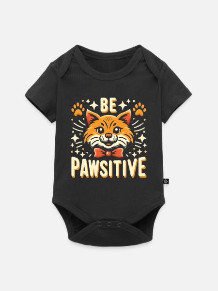 Be pawsitive süße Katze - Baby Premium Kurzarmbody - Schwarz