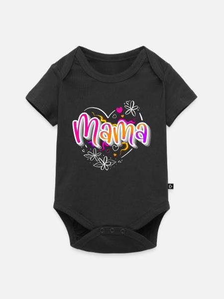 Mama - Baby Premium Kurzarmbody - Schwarz