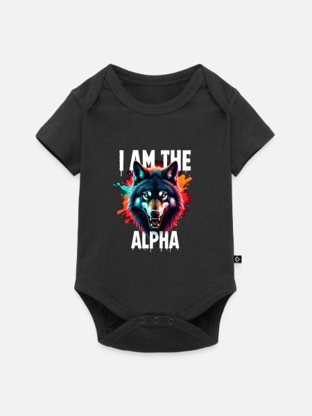 I am the Alpha Wolf - Baby Premium Kurzarmbody - Schwarz