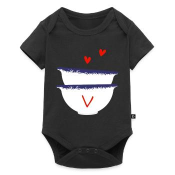 Letter v Breton bowls - Baby Premium short-sleeve bodysuit - black - Front