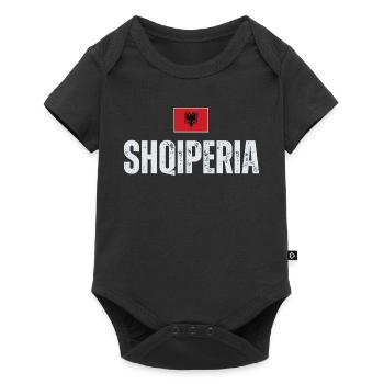 Fabriqué en Albanie, drapeau de l’Albanie - Body à manches courtes Premium Bébé - noir - Devant