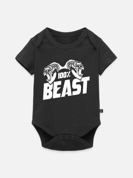 Gorilla Beast Motivation - Baby Premium Kurzarmbody - Schwarz