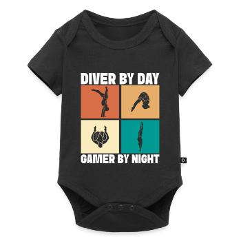 Diving diving board - Baby Premium short-sleeve bodysuit - black - Front