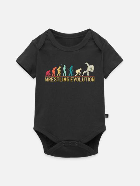 Wrestling-Evolution-Kunstwerk - Baby Premium Kurzarmbody - Schwarz