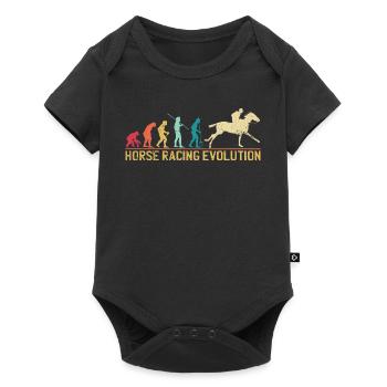 Conception de l'évolution des courses de chevaux - Body à manches courtes Premium Bébé - noir - Devant