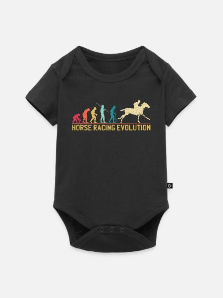 Pferderennen-Evolutionsdesign - Baby Premium Kurzarmbody - Schwarz