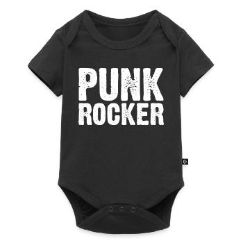Conception typographique punk rock audacieuse - Body à manches courtes Premium Bébé - noir - Devant