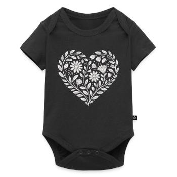 Fleuriste à motifs de cœurs fleuris - Body à manches courtes Premium Bébé - noir - Devant