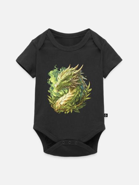 Drachen Drache - Baby Premium Kurzarmbody - Schwarz