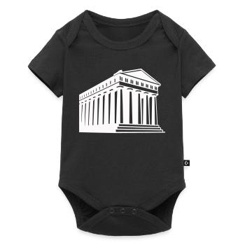 Illustration du temple grec antique - Body à manches courtes Premium Bébé - noir - Devant