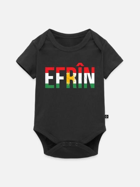Kurdistan Kurden Friedenssymbol mit Nationalflagge - Baby Premium Kurzarmbody - Schwarz