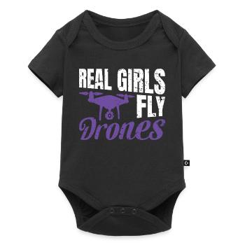 Real Girls fly Drones - Baby Premium short-sleeve bodysuit - black - Front