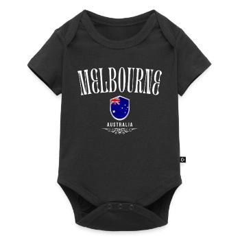 Melbourne, Australie, design élégant et minimaliste - Body à manches courtes Premium Bébé - noir - Devant