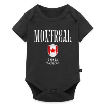 Montreal Canada, elegant and minimalist design - Baby Premium short-sleeve bodysuit - black - Front