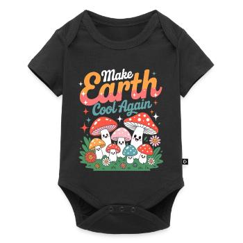Make Earth Cool Again Champignon Kawaii Nature - Body à manches courtes Premium Bébé - noir - Devant
