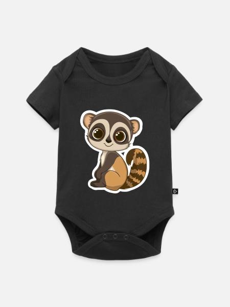 Lemur - Baby Premium Kurzarmbody - Schwarz