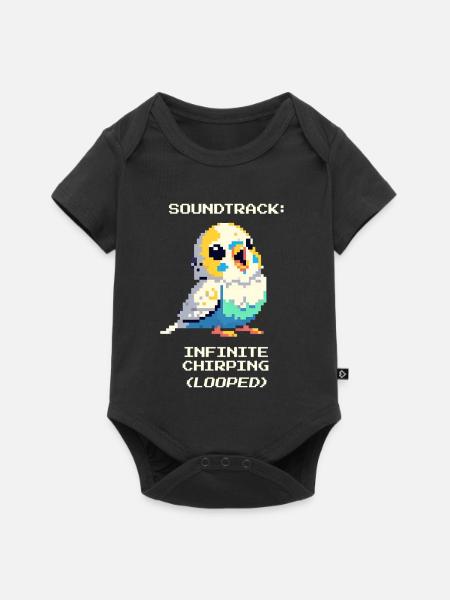Soundtrack: Endloses Zwitschern | Wellensittich - Baby Premium Kurzarmbody - Schwarz