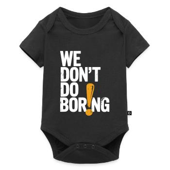 Nous ne nous ennuyons pas avec le point d’exclamation - Body à manches courtes Premium Bébé - noir - Devant