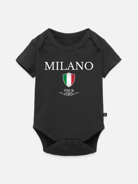 Milan Italy, elegant minimalist design - Baby Premium short-sleeve bodysuit - black