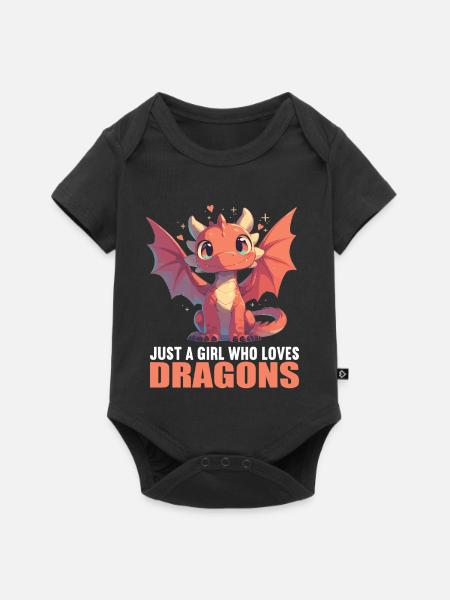 Drachen Drache - Baby Premium Kurzarmbody - Schwarz