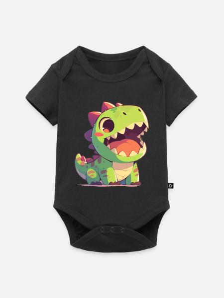 Dino Saurier Dinosaurier - Baby Premium Kurzarmbody - Schwarz