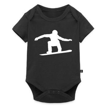 Snowboarder Silhouette Winter Sport Snow - Baby Premium short-sleeve bodysuit - black - Front