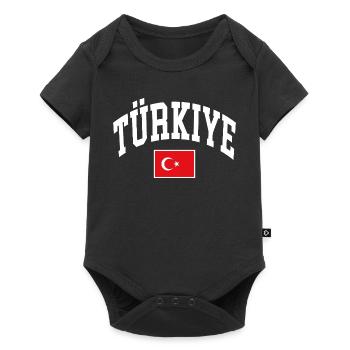 Drapeau de la Turquie - Body à manches courtes Premium Bébé - noir - Devant